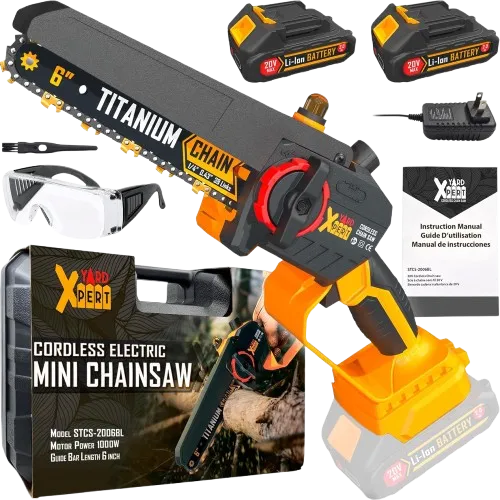 YARD XPERT Mini Chainsaw Cordless 6 Inch