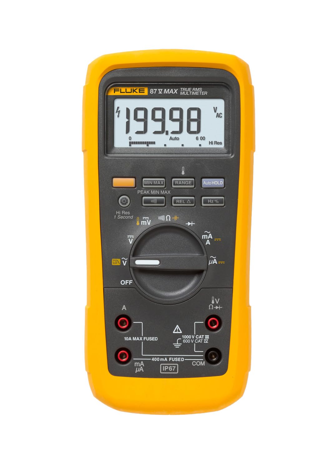 Fluke 87V MAX True-RMS Digital Multimeter, Rugged, Waterproof and Dustproof IP67 Rated